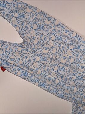 Magnetic Me Blue and White Birds Print Footie One-Piece